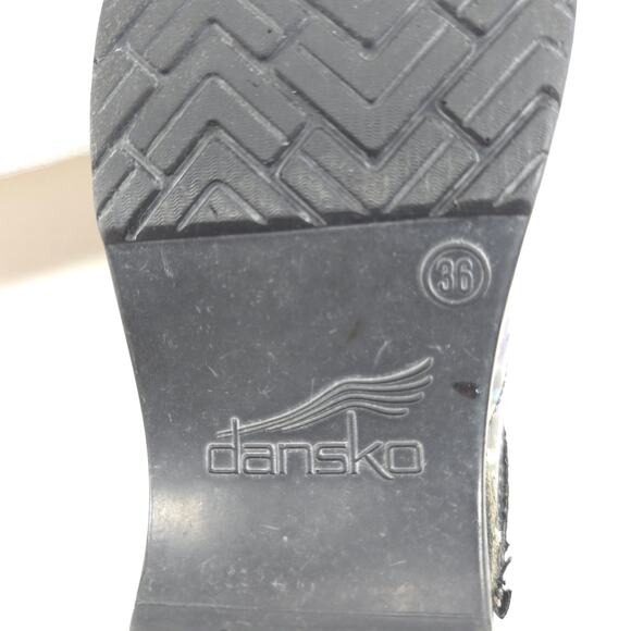 Dansko Casual Floral Slip On Clog Shoe Womens Size 6 36 406530202 Black - Picture 7 of 9